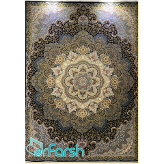 فرش 700 شانه قیطران طرح گلپری رنگ سرمه ای