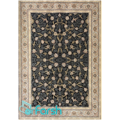 فرش 700 شانه قیطران طرح سایه رنگ سرمه ای