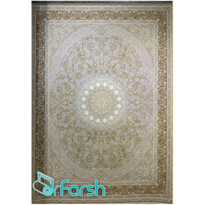 دکتر فرش - فرش 1200 شانه - فرش 1200 شانه قیطران طرح مهناز رنگ کرم + ارسال رایگان + امکان خرید اقساطی | دکترفرش