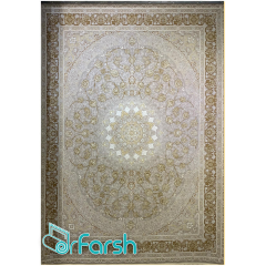فرش 1200 شانه قیطران طرح مهناز رنگ کرم