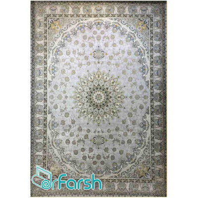 دکتر فرش - 1200 شانه میکرو اکریلیک - فرش 1200 شانه قیطران طرح الهه رنگ الماسی الهه؛ طرح جذاب از قیطران