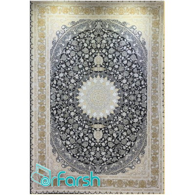 دکتر فرش - فرش 1200 شانه - فرش 1200 شانه قیطران طرح مهناز رنگ نوک مدادی + ارسال رایگان + امکان خرید اقساطی | دکترفرش