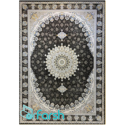 دکتر فرش - 1200 شانه میکرو اکریلیک - فرش 1200 شانه قیطران طرح الهه رنگ زغالی + ارسال رایگان + امکان خرید اقساطی | دکترفرش