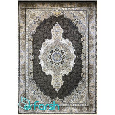 دکتر فرش - 1200 شانه میکرو اکریلیک - فرش 1200 شانه قیطران طرح ساغر رنگ زغالی ساغر؛ طرحی جدید از قیطران