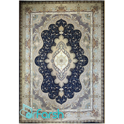 دکتر فرش - فرش 1500 شانه - فرش 1500 شانه قیطران طرح شیفته رنگ سرمه ای شیفته؛ طرحی جدید از قیطران