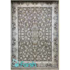 فرش 1200 شانه قیطران طرح گلسا رنگ طوسی