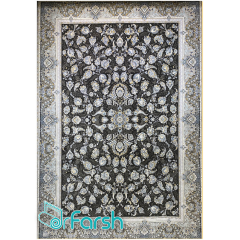 فرش 1200 شانه قیطران طرح گلسا رنگ زغالی