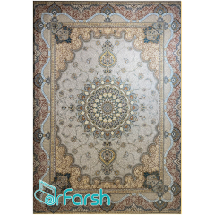 فرش 1200 شانه قیطران طرح مانی رنگ کرم