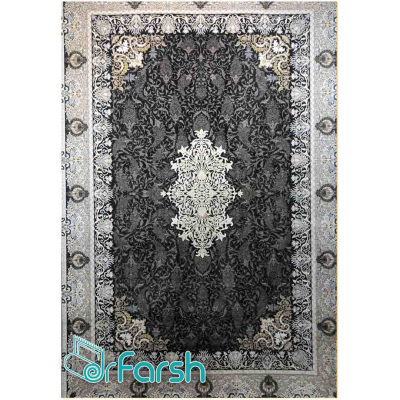 دکتر فرش - 1200 شانه میکرو اکریلیک - فرش 1200 شانه قیطران طرح دریا رنگ زغالی دریا؛ طرحی جدید از قیطران