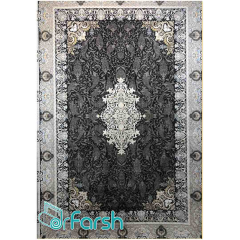 فرش 1200 شانه قیطران طرح دریا رنگ زغالی
