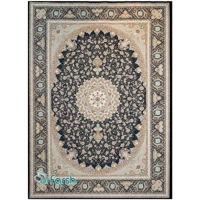 دکتر فرش - فرش 1500 شانه - فرش 1500 شانه قیطران طرح سلطان رنگ سرمه ای سلطان؛ طرحی جدید از قیطران