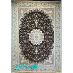 فرش 1500 شانه قیطران طرح سلنا رنگ قهوه ای