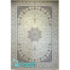 فرش 1500 شانه قیطران طرح سلنا رنگ کرم