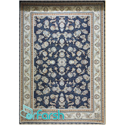 دکتر فرش - فرش 1500 شانه - فرش 1500 شانه قیطران طرح ملیسا رنگ سرمه ای ملیسا؛ طرحی جدید از قیطران