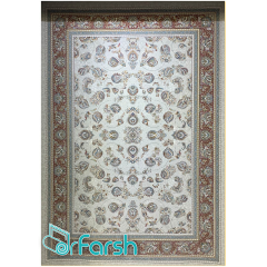 فرش 1500 شانه قیطران طرح ملیسا رنگ کرم