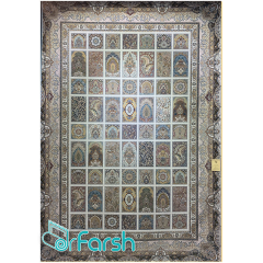 فرش 1500 شانه قیطران طرح مهرو رنگ کرم