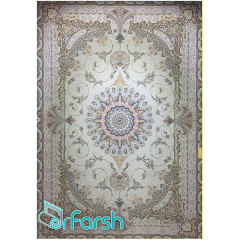 فرش 1500 شانه قیطران طرح ساناز رنگ کرم