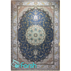 فرش 1500 شانه قیطران طرح آزیتا رنگ سرمه ای