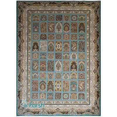 دکتر فرش - فرش 1500 شانه - فرش 1500 شانه قیطران طرح مهرو رنگ آبی مهرو؛ طرحی جدید از قیطران