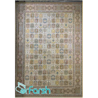 دکتر فرش - فرش 1200 شانه - فرش 1200 شانه قیطران طرح گلاره رنگ کرم + ارسال رایگان + امکان خرید اقساطی | دکترفرش