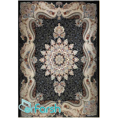 فرش 700 شانه قیطران طرح مهتاب رنگ سرمه ای