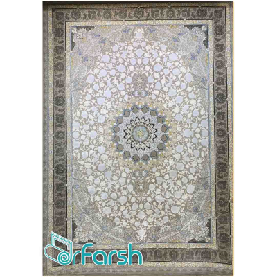 دکتر فرش - 1200 شانه میکرو اکریلیک - فرش 1200 شانه قیطران طرح نسترن رنگ خاکستری نسترن؛ طرحی جدید از قیطران