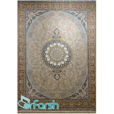 دکتر فرش - فرش 1200 شانه - فرش 1200 شانه قیطران طرح سارا رنگ نسکافه ای + ارسال رایگان + امکان خرید اقساطی | دکترفرش