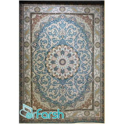 دکتر فرش - فرش 1500 شانه - فرش 1500 شانه قیطران طرح آزیتا رنگ آبی آزیتا؛ طرحی جدید از قیطران