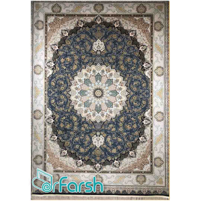 دکتر فرش - فرش 1500 شانه - فرش 1500 شانه قیطران طرح آزیتا رنگ سرمه ای آزیتا؛ طرحی جدید از قیطران