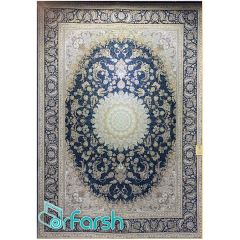 فرش 1500 شانه قیطران طرح بهناز سرمه ای