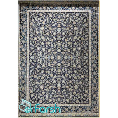 دکتر فرش - فرش 1500 شانه - فرش 1500 شانه قیطران طرح آبتین رنگ سرمه ای آبتین؛ طرحی جدید از قیطران