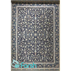 فرش 1500 شانه قیطران طرح آبتین رنگ سرمه ای