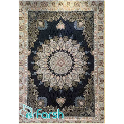 دکتر فرش - فرش 700 شانه - فرش 700 شانه قیطران طرح آتری رنگ سرمه ای آتری؛ طرحی جدید از قیطران