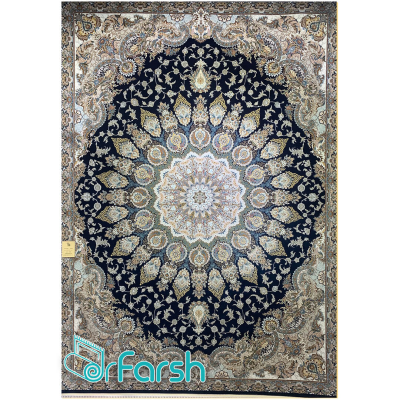 دکتر فرش - فرش 1500 شانه - فرش 1500 شانه قیطران طرح پدیده رنگ سرمه ای پدیده؛ طرحی جدید از قیطران