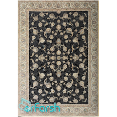 فرش 700 شانه قیطران طرح فیلا رنگ سرمه ای