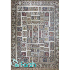 فرش 700 شانه قیطران طرح ایرسا رنگ کرم