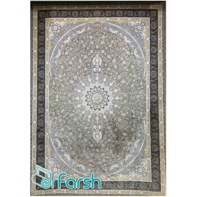 دکتر فرش - 1200 شانه میکرو اکریلیک - فرش 1200 شانه قیطران طرح نسترن رنگ طوسی نسترن؛ طرحی جدید از قیطران