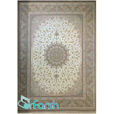 دکتر فرش - فرش 1200 شانه - فرش 1200 شانه قیطران طرح مهرخ رنگ کرم مهرخ؛ طرحی جدید از قیطران