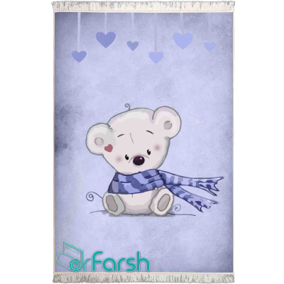 دکتر فرش - فرش اتاق کودک - فرش کودک محتشم مدل 100284 رنگ آبی فرش کودک