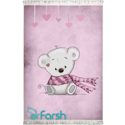 دکتر فرش - فرش اتاق کودک - فرش کودک محتشم مدل 100284 رنگ صورتی فرش کودک