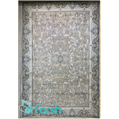 فرش 1200 شانه قیطران طرح گلسا رنگ خاکستری
