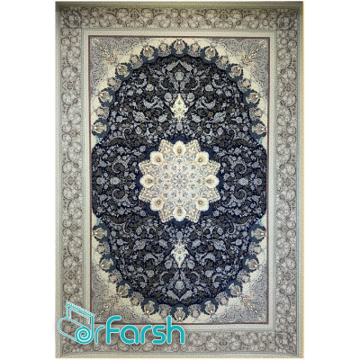 دکتر فرش - فرش 1500 شانه - فرش 1500 شانه قیطران طرح سلنا رنگ سرمه ای  + ارسال رایگان + خرید اقساطی | دکترفرش