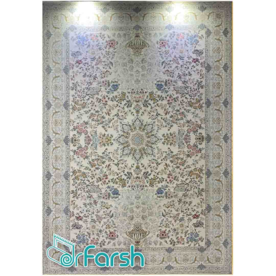 دکتر فرش - فرش 1200 شانه - فرش 1200 شانه زرین سیلک مدل 1410 رنگ کرم + ارسال رایگان + امکان خرید اقساطی | دکترفرش