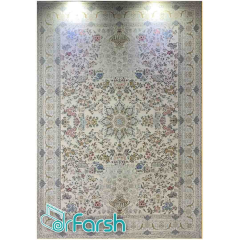 فرش 1200 شانه زرین سیلک مدل 1410 رنگ کرم