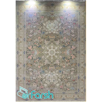 دکتر فرش - فرش 1200 شانه - فرش 1200 شانه زرین سیلک مدل 1410 رنگ نسکافه ای فرش زرین سیلک