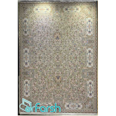 دکتر فرش - فرش 1200 شانه - فرش 1200 شانه زرین سیلک مدل 1430 رنگ نسکافه ای فرش زرین سیلک