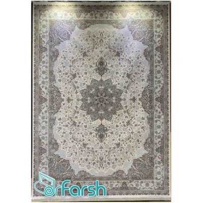 دکتر فرش - فرش 1200 شانه - فرش 1200 شانه زرین سیلک مدل 1414 رنگ کرم + ارسال رایگان + امکان خرید اقساطی | دکترفرش