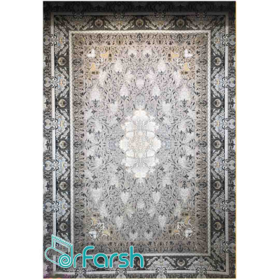 دکتر فرش - 1200 شانه میکرو اکریلیک - فرش 1200 شانه قیطران طرح دریا رنگ خاکستری دریا؛ طرحی جدید از قیطران