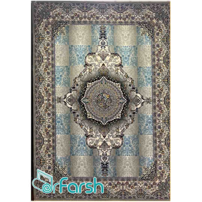 دکتر فرش - فرش 700 شانه - فرش 700 شانه نگین فیروزه مدل لوتوس رنگ فیلی فرش لوتوس نگین فیروزه