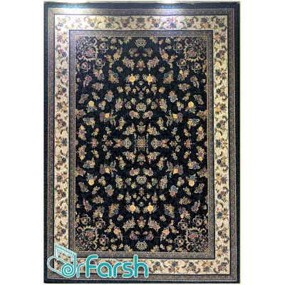 دکتر فرش - فرش 700 شانه - فرش 700 شانه نگین فیروزه مدل گیلدا رنگ سرمه ای فرش گیلدا نگین فیروزه